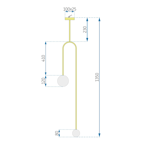 TAK HÄNGANDE LAMPA GLAS SFÄRER APP964-2CP GULD