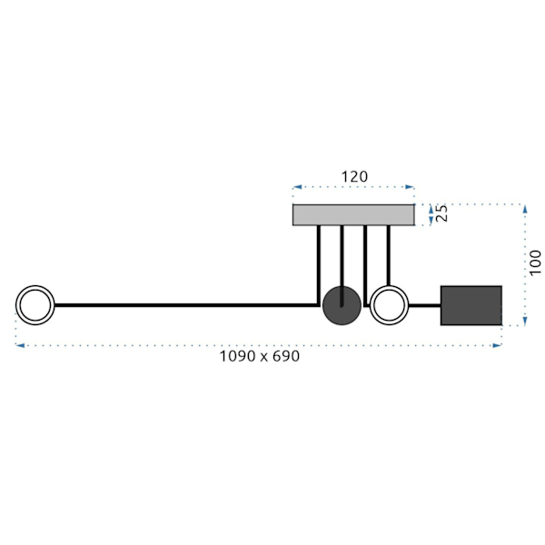 TAK-/VÄGGLAMPA SPIDER AGARO 6