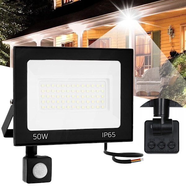 Pinta-asennettava LED-halogeeni sensorilla 50W RSL008-50NS