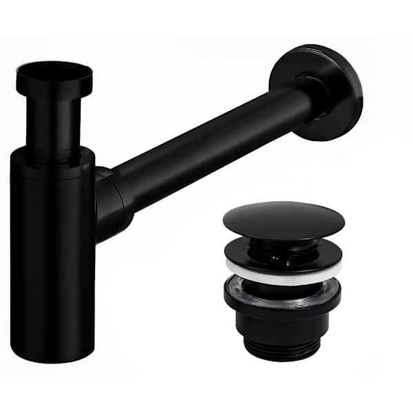 TVÄTTSTÄLL CLICKETY-CLICK SIPHON UNIVERSAL REA SVART MATT