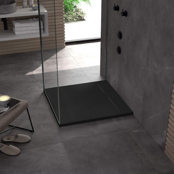 BASALT duschkar svart 90X90