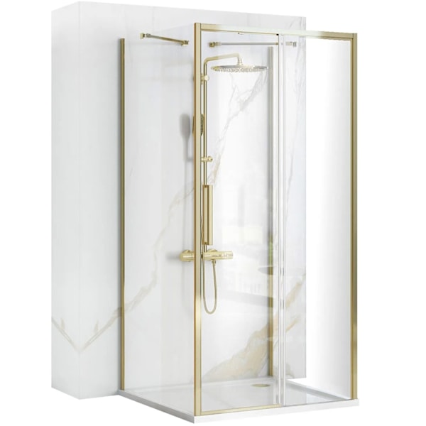 Väggdusch REA Rapid Slide Gold 150x80