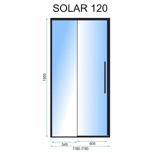 DUSCHDÖRR SOLAR GULD 120