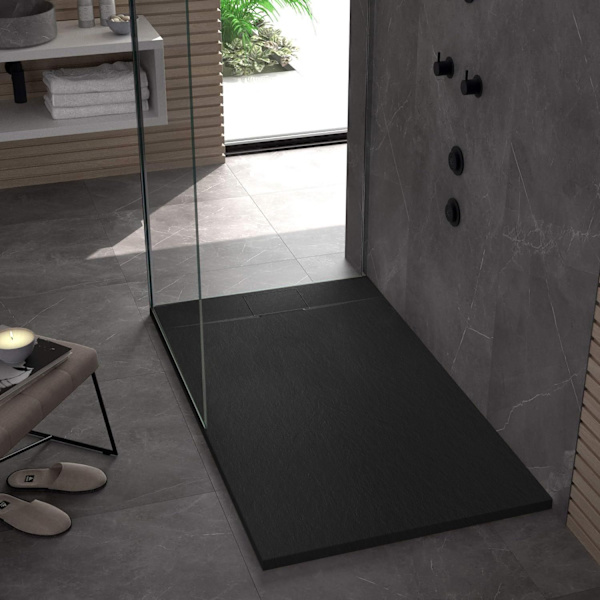BASALT duschbrosch, svart, 80x120
