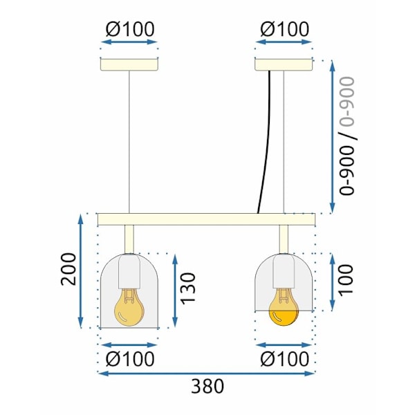 HÄNGANDE LAMPA APP1032-2C VIT