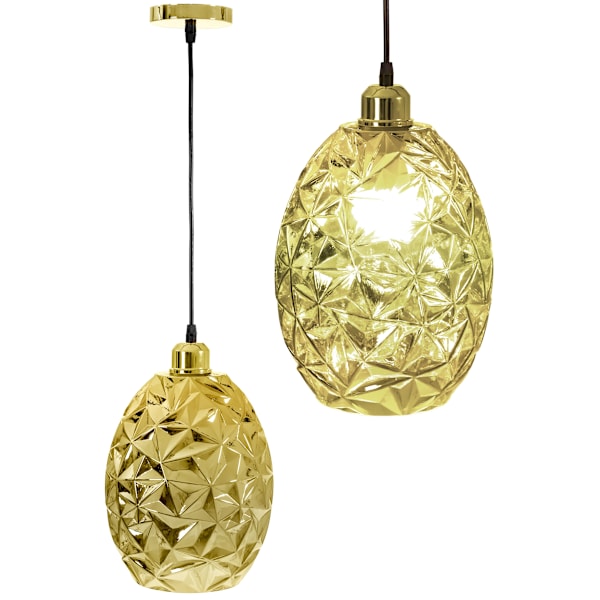 GLAS HÄNGANDE LAMPA APP565-1CP GULD