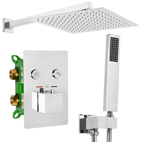 DOLD DUSCH SET FENIX DAVIS KROM MED TERMOSTAT + LÅDA