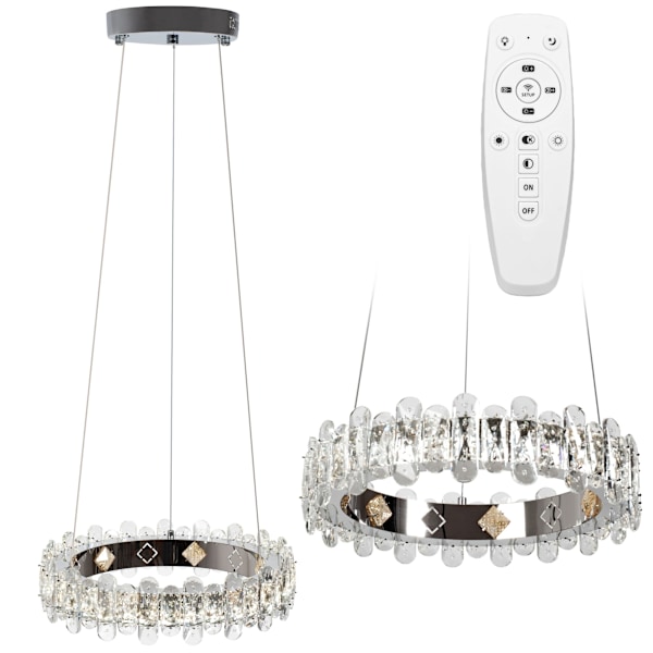 CRYSTAL LED TAK LAMPA APP1041-CP + FJÄRRKONTROLL