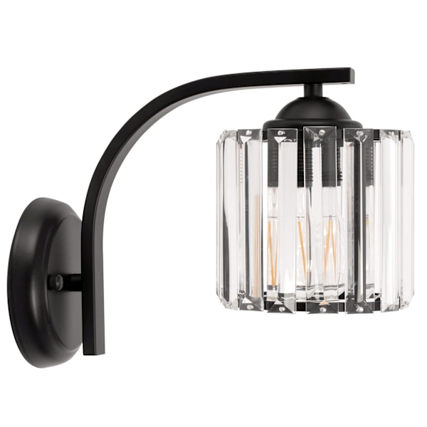 VÆGLAMPE METAL KRYSTAL APP512-1W SORT
