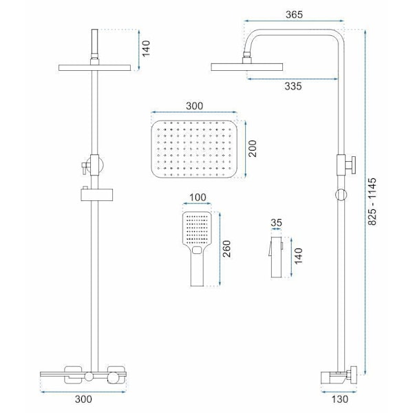 REA HELIX DUSCHSET I BORSTAT NICKEL INOX