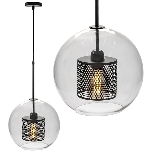 GLAS PENDEL LAMPE LOFT APP558-1CP 25CM SORT