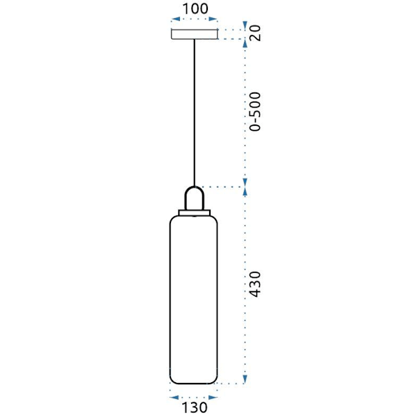 GLAS RÖR HÄNGNING TAK LAMPA APP628-1CP