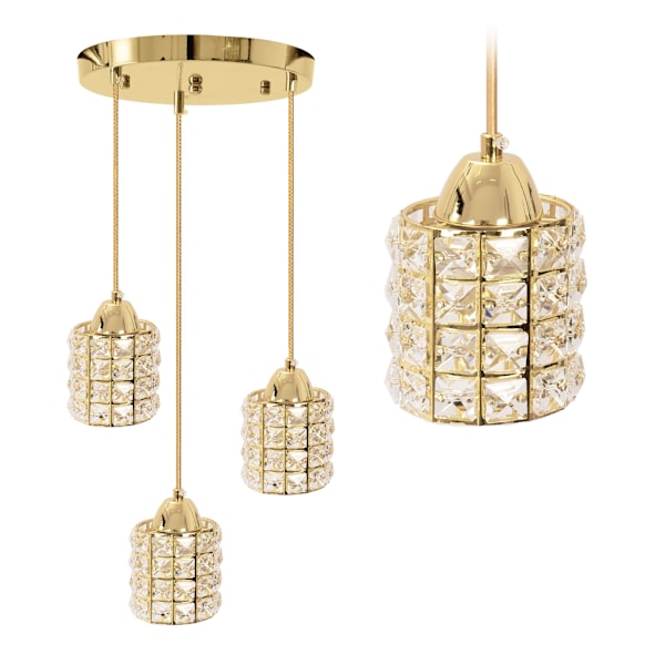 Taklampan Crystal App726-3Crp guld