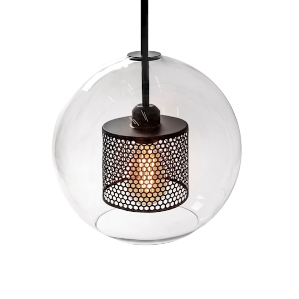 LOFT GLAS HÄNGANDE LAMPA APP557-1CP 20CM SVART