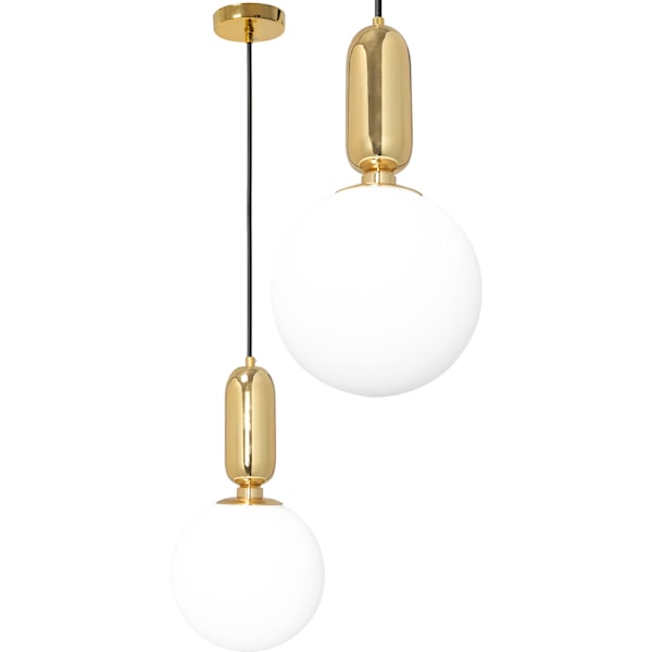 GLAS METALL HÄNGANDE TAKLAMPA APP474-1CP GULD