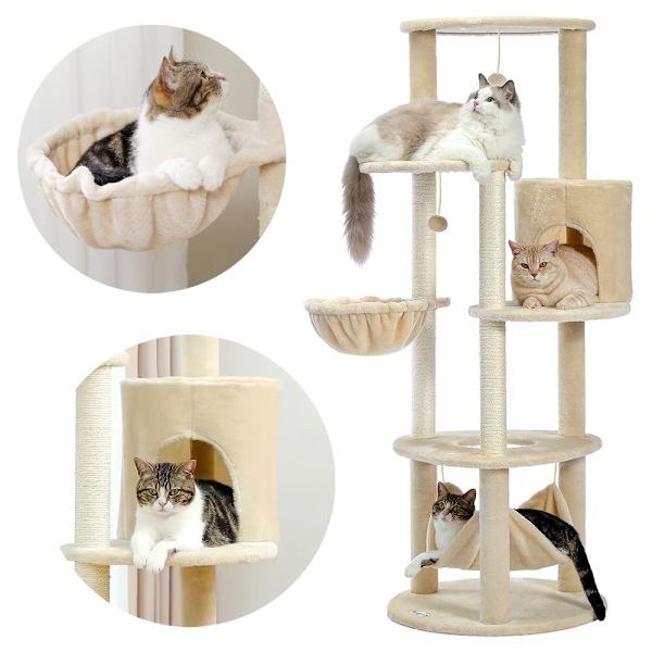 Kradsetræ for katte Beige P70373