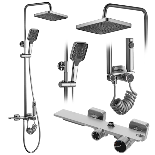 REA HELIX DUSCHSET I BORSTAT NICKEL INOX