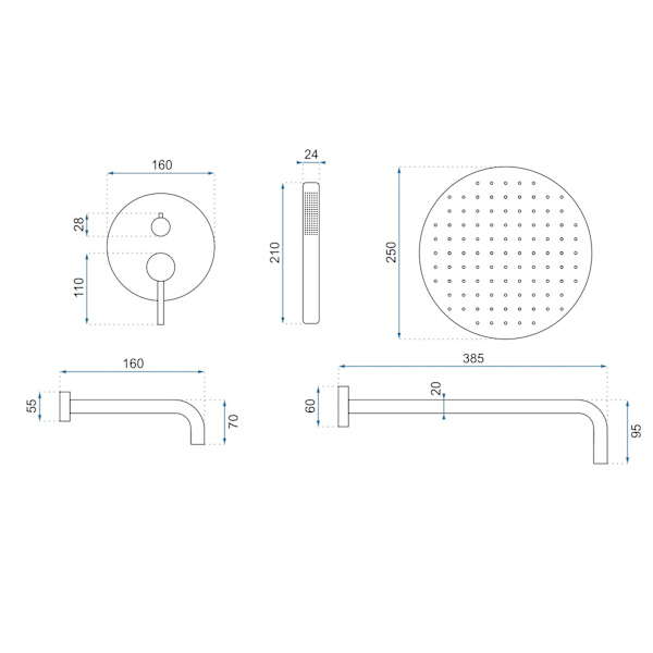 BAD OCH DUSCH SET REA LUNGO GOLD + BOX