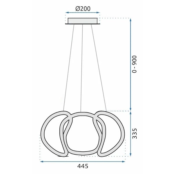 MODERN LED HÄNGANDE TAKLAMPA + APP385-CP KROM FJÄRRKONTROLL