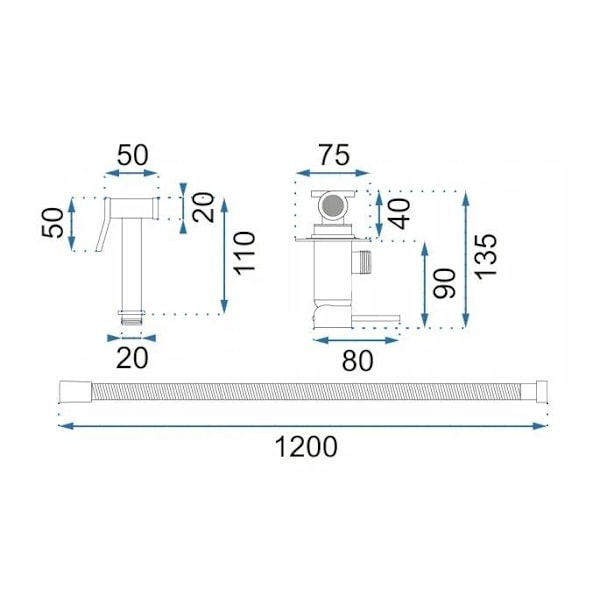 BIDÉBATTERI LOOP LUNGO SVART METALLISK