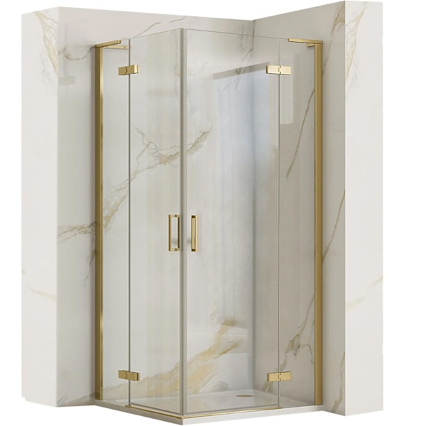 Brusekabine REA Hugo Double 80x80 Børstet Guld