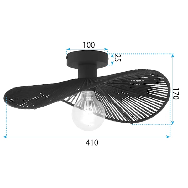 PLAFOND LAMPA TOOLIGHT APP1832-1C SVART