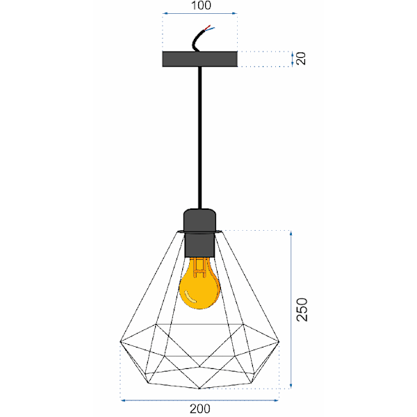 DIAMANT HÄNGANDE LAMPA 392197 LJUS GULD