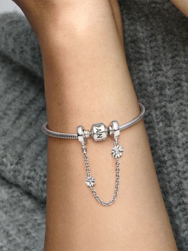Pandora - Tusindfryd Blomst Sikkerhedskæde Charm - Sterlingsølv
