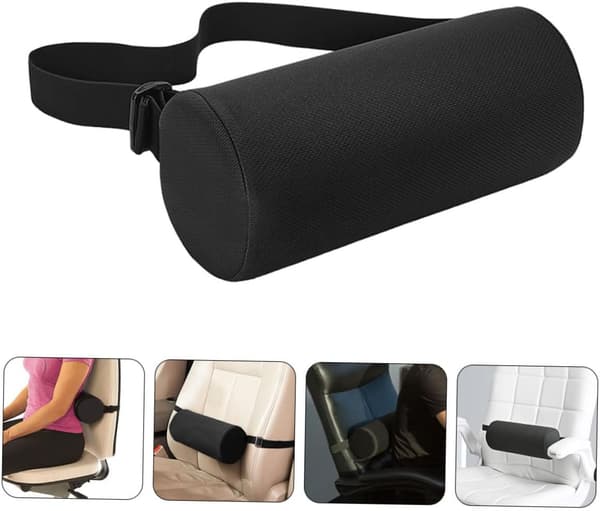 Memory Foam Neck Pillow Lumbar Support Use for Office Chair Cylindrical Multifunctional Cylindrical Home Car Lumbar Support