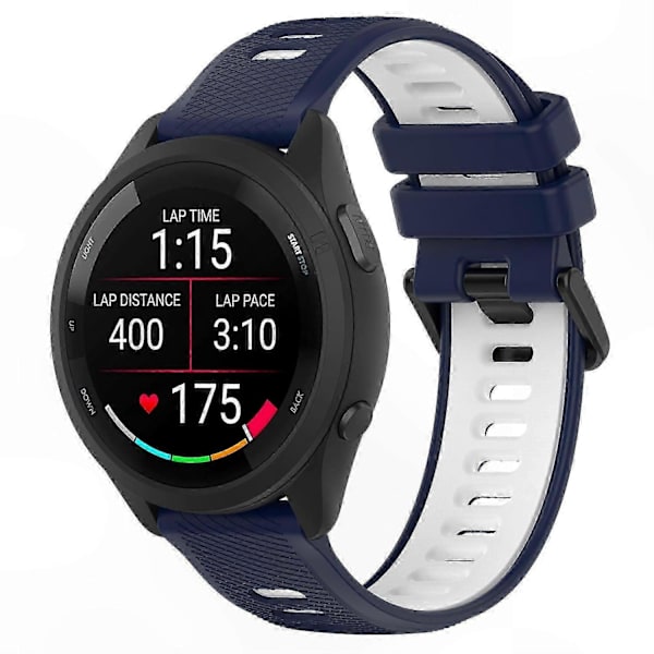 Dobbeltfarvede 18 mm silikone urremme til Forerunner 265S erstatningsrem Multicolor Style J