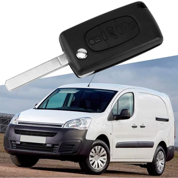 Replacement Shell for Peugeot Partner Key Fob, 3 Button Car Remote Protective Case for Citroen Berlingo or DISPATCH, Peugeot Partner