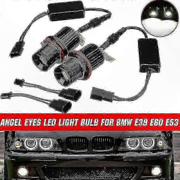 Hvide 80W LED Halo Ringe til Bil Angel Eyes Markeringslys