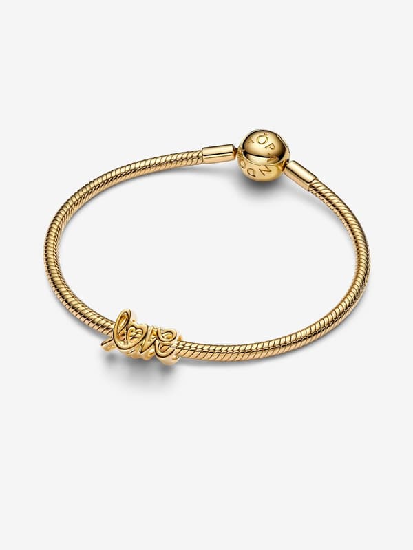 Pandora - Handwritten Love Pendant - 14k Gold Plating