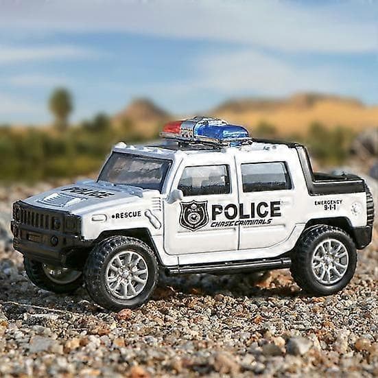 Praktisk och vacker 1/36 Fordons Polisbil Simulering Dra Tillbaka Lastbilsmodell Barnleksak Julklapp