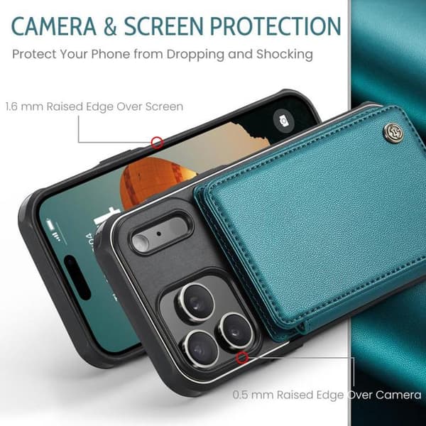 iPhone 17 Pro Max Cover med Kortholder & RFID-beskyttelse Grön