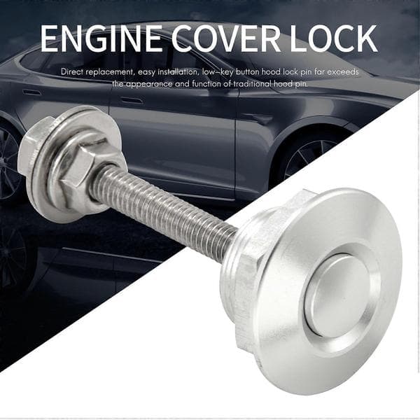 4 X Quick Release Trykknap Motorhjelmslås Bilstift Motorhjelmslås Sølv
