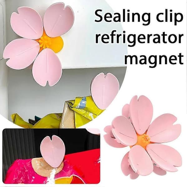 Forseglingsclips Køleskabsmagnet Blomsterformet Sikrer Indpakning Forseglede Poser Køkk