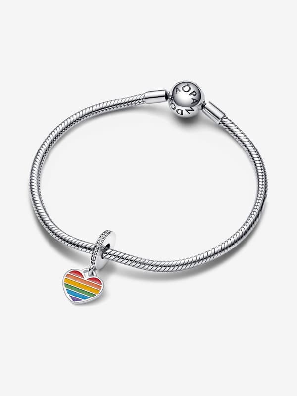 Pandora - Pride Rainbow Heart Dangle Charm - Sterling Silver