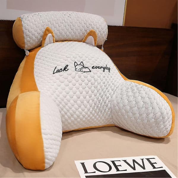 Bed Reading Pillow Backrest Lumbar Support Armrest Cushion Lounger Pad Orange Orange 70*50