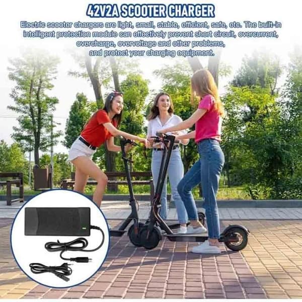 Lader - M365 - 42V 2A - Kompatibel med Ninebot - Rask og sikker lading