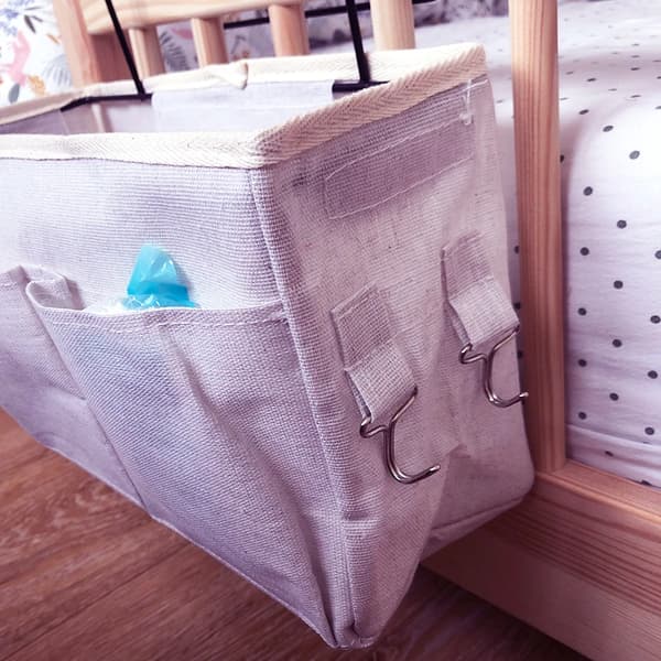 Bærbar babyplejetaske til opbevaring til tremmeseng, 1 stk (hvid)