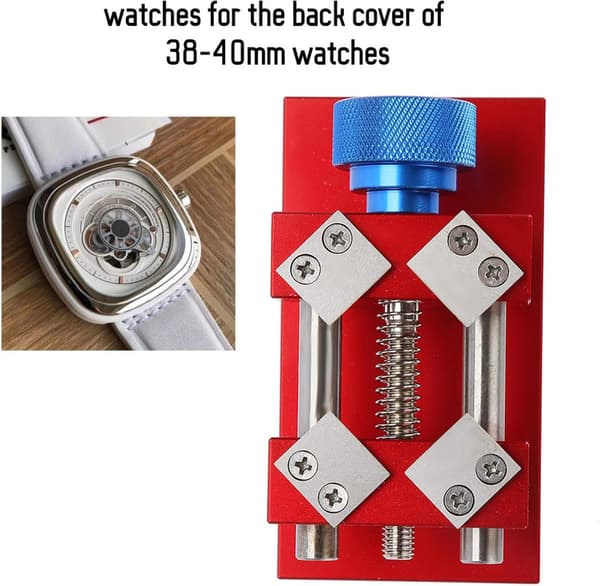 Watch Dial Remover, Watch Back Case Opener Tool Watch Ring Presser Closer Repair Machine for Watchmaker (Red)