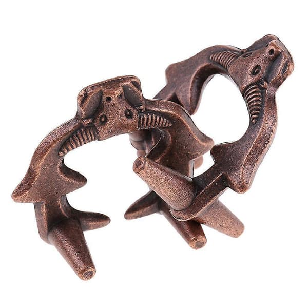 2xBull Lock Puzzle Klassisk Metal Hjernevridende IQ Test Legetøj til Voksne Børn 2 Pcs