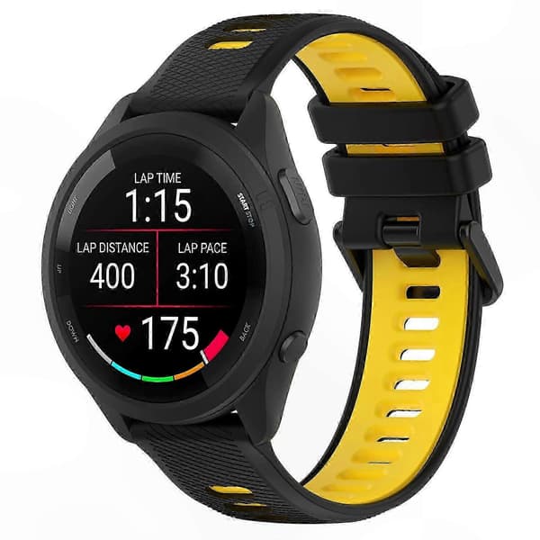 Dobbeltfarvede 18 mm silikone urremme til Forerunner 265S erstatningsrem Multicolor Style F