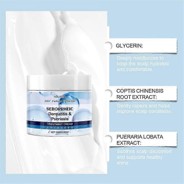 Seborroisk dermatitkräm, hårbottenbehandling för psoriasis, follikulit, torr kliande hårbotten 3PCS