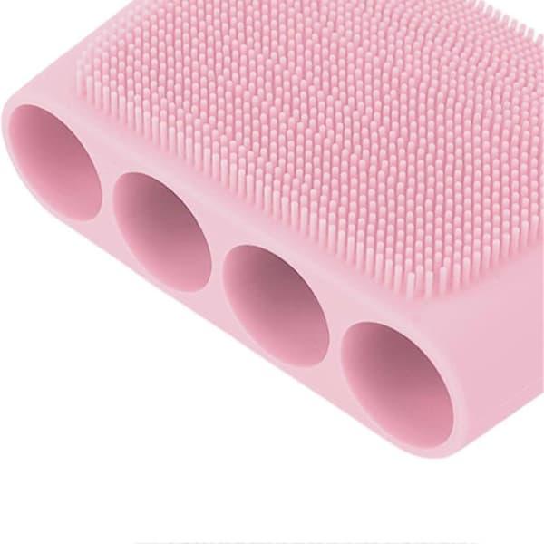 Silikon Eksfolierende Børste Multifunksjon Bade Massasje Kroppsskrubber Klesvask Servise Rengjøringsbørste Rosa