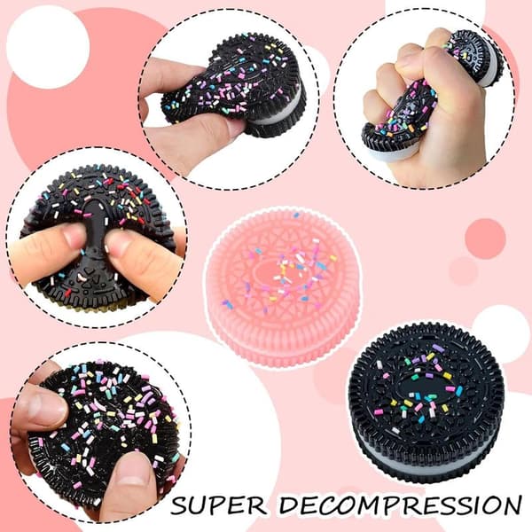 2 st kex stressavlastningsleksak, kakklämleksaker, Taba Squishy, ångestlindrande klämkexsimulering