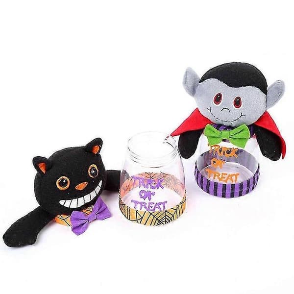 Godisburk med Pumphuvud Transparent Kompakt Behållare för Sovrum Black Cat