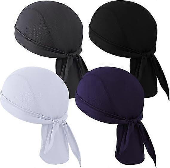 4-pack Svettabsorberande Bandana Hjälmfoder Mössa Andningsbar Svettresistent Bandana Justerbar Cykelkeps för Utomhusaktiviteter