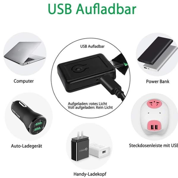4 LED Armbånd USB Oppladbart Refleks Justerbart Sikkerhetslys for Utendørs Jogging Løping Sykling
